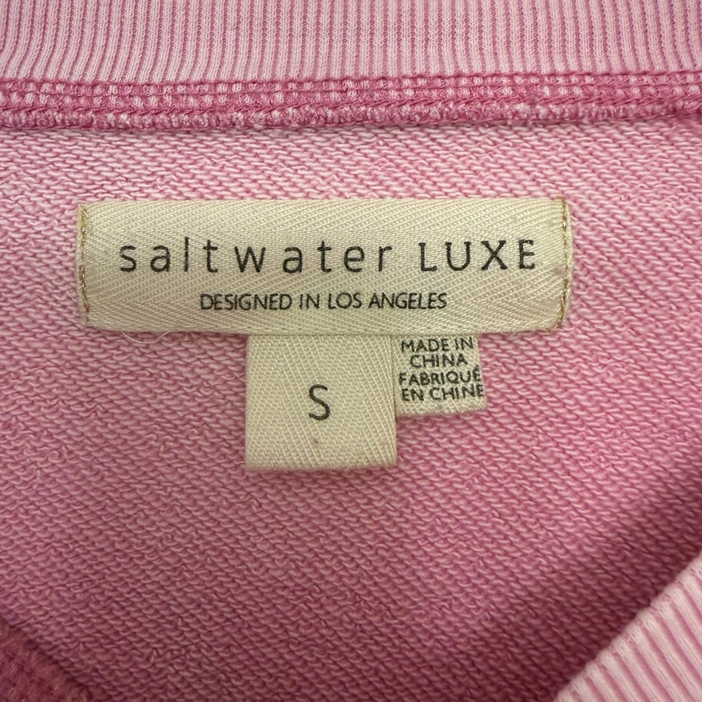 Salt water luxe Pink Sweatshirt with Red Heart Graphic sz s - Picture 4 of 5